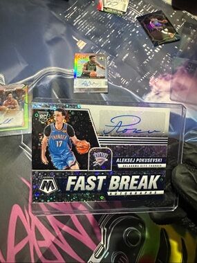 Panini Fast Break Aleksej Pokusevski Autograph Card - Blue/White/Black